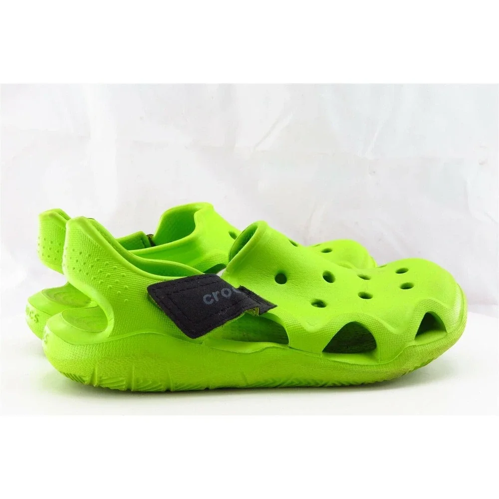 Crocs‎ Youth Girls Shoes Size 1 M Green Sport Synthetic